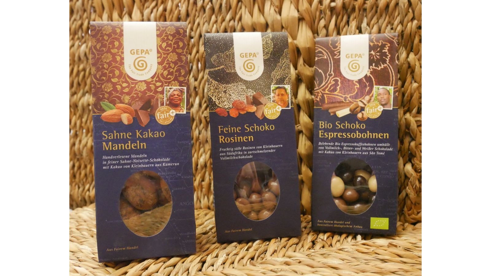 Sahne-Kakao-Mandeln, Schoko-Espressobohnen, Schokorosinen